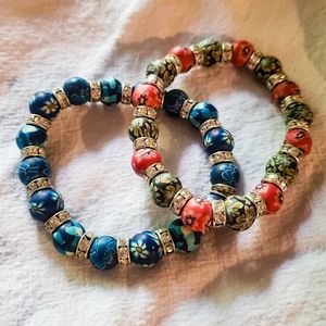 Clay bead stretch bracelets